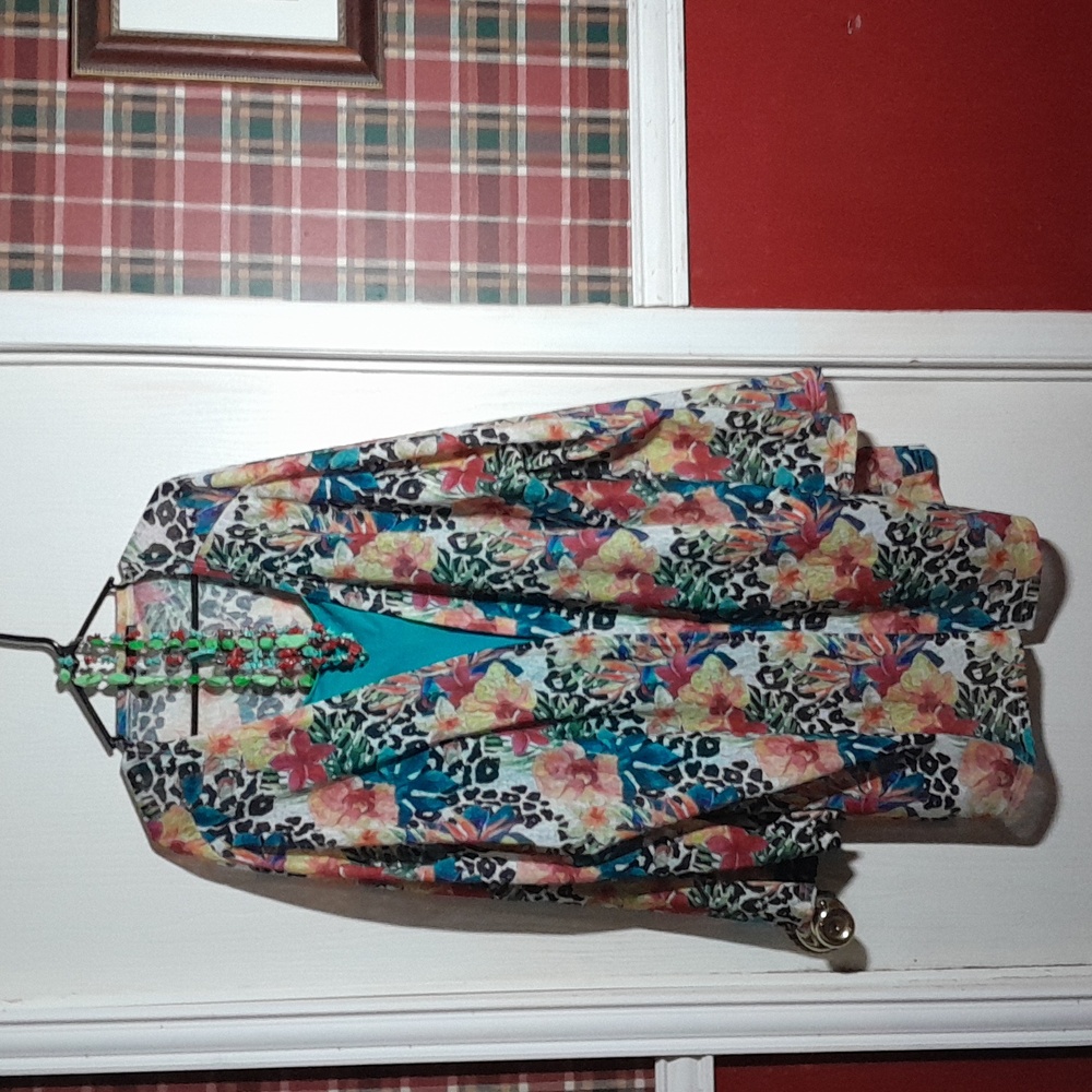 Glitzy Girlz 6Xl open Cardigan Duster Kimono floral